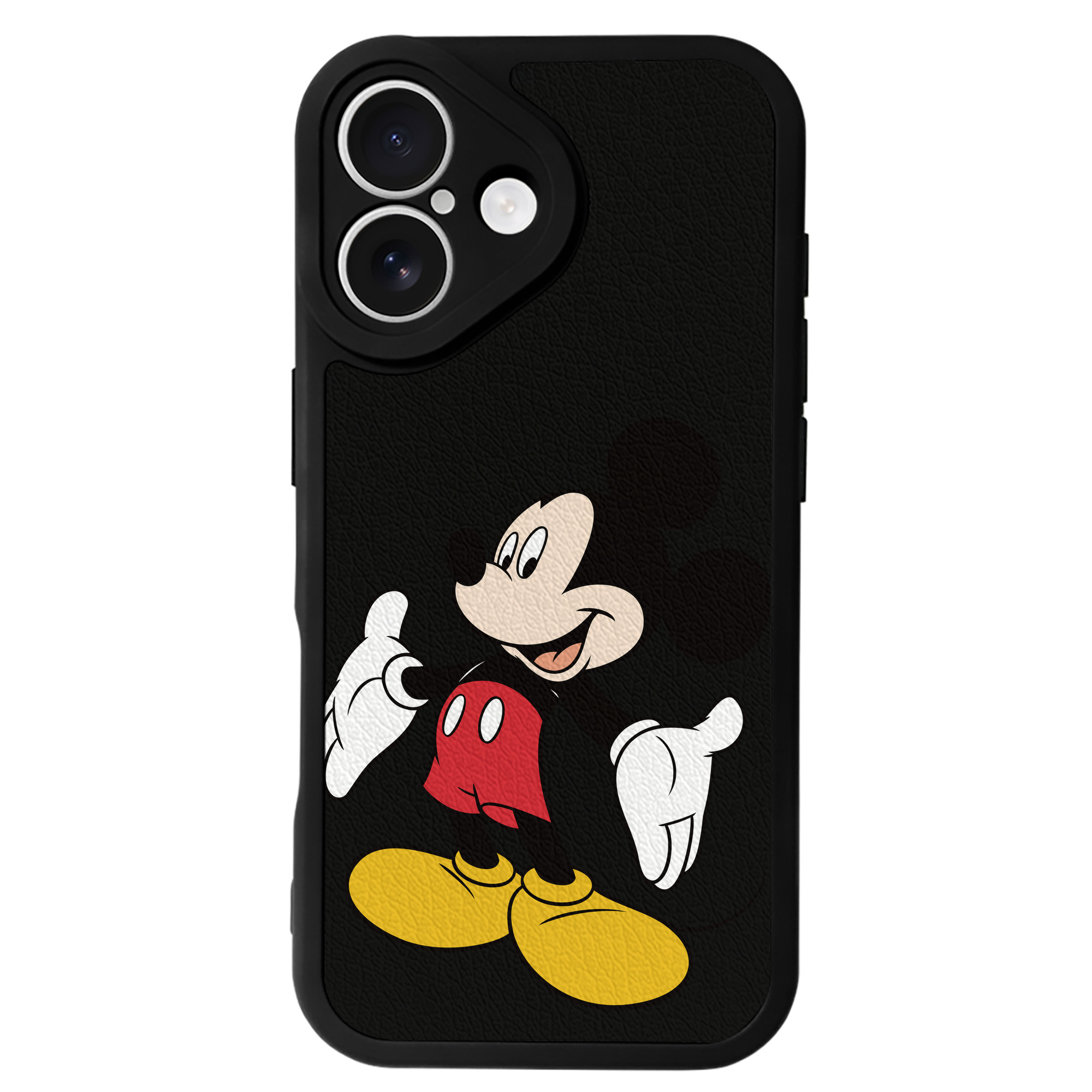 （画像用） ミッキーマウス Mickey Mouse 【iPhone 16シリーズ対応】シリコンスマホケース（レザー調） 材質：シリコン